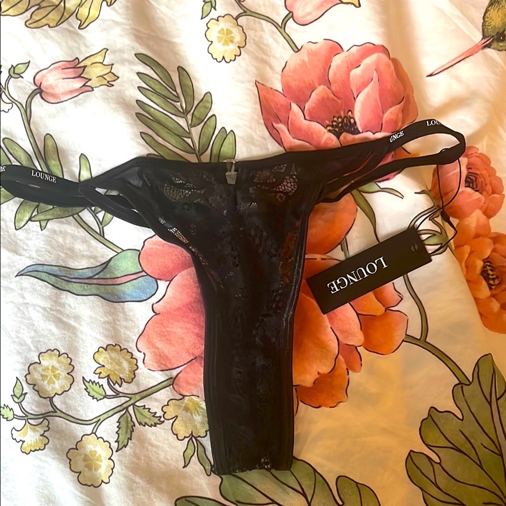 Lounge Black Lace Thong